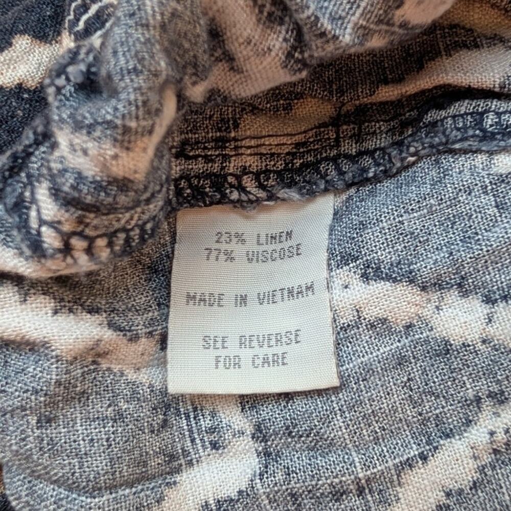 Cali 1850 Linen Blend Navy and White Pant Size L Beach coastal boho lightweight - Picture 8 of 8